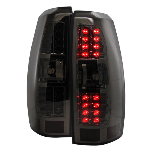 2007-2012 Chevrolet Avalanche LED Tail Lights (Chrome Housing/Smoked Lens)