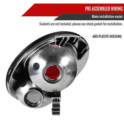 1998-2005 Volkswagen Beetle Tail Lights (Chrome Housing/Clear Lens)