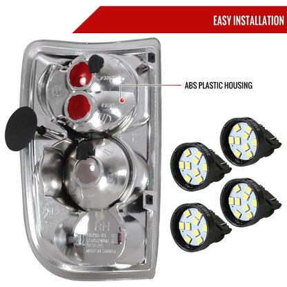 1995-2004 Chevrolet Blazer/S10 GMC Jimmy/Envoy Oldmosbile Bravada Tail Lights (Chrome Housing/Clear Lens)