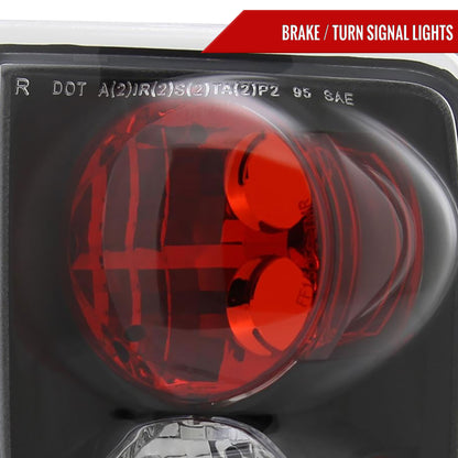 1995-2004 Chevrolet Blazer/S10 GMC Jimmy/Envoy Oldmosbile Bravada Tail Lights (Matte Black Housing/Clear Lens)