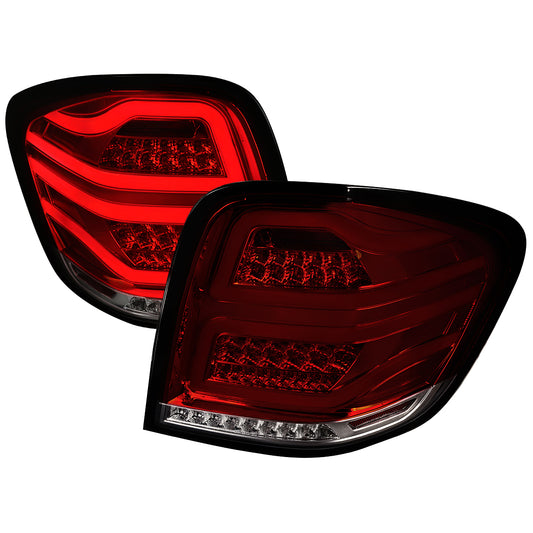 2006-2011 Mercedes Benz W164 ML Class LED Tail Lights (Chrome Housing/Red Smoked Lens)