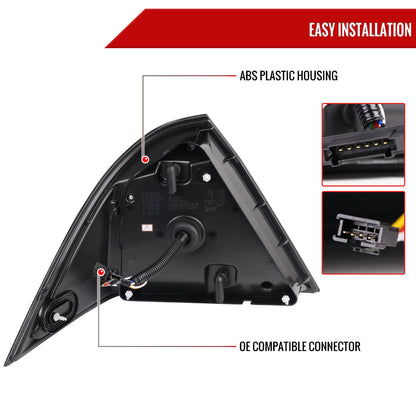 2001-2004 Mercedes Benz W203 C-Class Sequential Turn Signal LED Tail Lights (Chrome Housing/Smoked Lens)