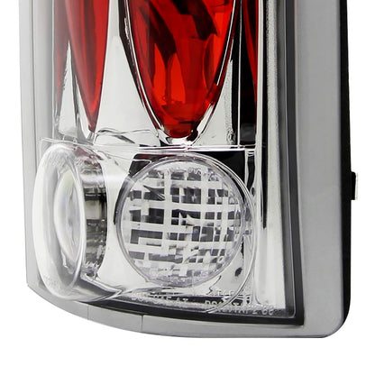 1988-2000 Chevrolet C/K C10/Silverado/Tahoe/Suburban GMC Sierra/Jimmy/Yukon Tail Lights (Chrome Housing/Clear Lens)