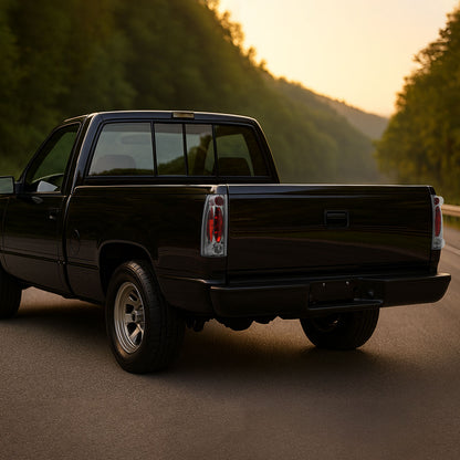 1988-2000 Chevrolet C/K C10/Silverado/Tahoe/Suburban GMC Sierra/Jimmy/Yukon Tail Lights (Chrome Housing/Clear Lens)