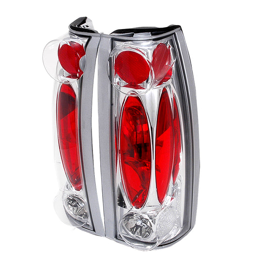 1988-2000 Chevrolet C/K C10/Silverado/Tahoe/Suburban GMC Sierra/Jimmy/Yukon Tail Lights (Chrome Housing/Clear Lens)