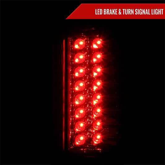 1988-2000 Chevrolet C/K C10/Silverado/Tahoe/Suburban GMC Sierra/Jimmy/Yukon LED Tail Lights (Chrome Housing/Clear Lens)