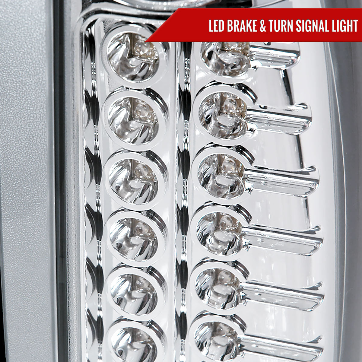 1988-2000 Chevrolet C/K C10/Silverado/Tahoe/Suburban GMC Sierra/Jimmy/Yukon LED Tail Lights (Chrome Housing/Clear Lens)