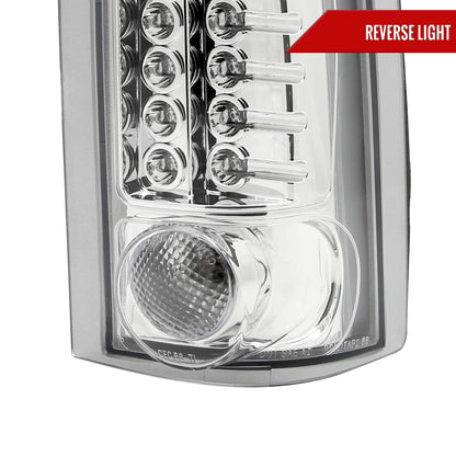 1988-2000 Chevrolet C/K C10/Silverado/Tahoe/Suburban GMC Sierra/Jimmy/Yukon LED Tail Lights (Chrome Housing/Clear Lens)