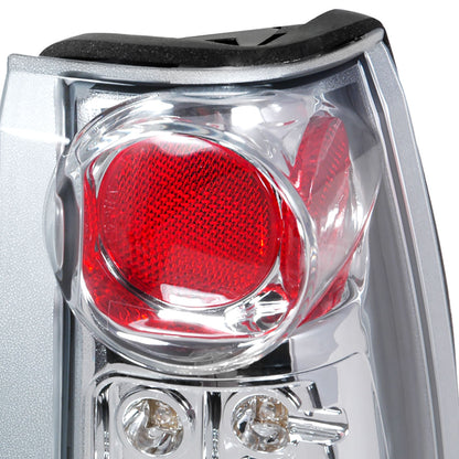 1988-2000 Chevrolet C/K C10/Silverado/Tahoe/Suburban GMC Sierra/Jimmy/Yukon LED Tail Lights (Chrome Housing/Clear Lens)