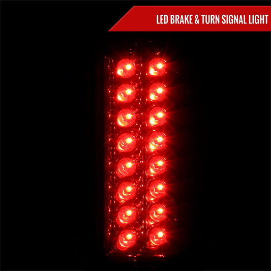 1988-2000 Chevrolet C/K C10/Silverado/Tahoe/Suburban GMC Sierra/Jimmy/Yukon LED Tail Lights (Chrome Housing/Smoked Lens)