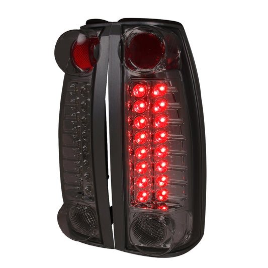 1988-2000 Chevrolet C/K C10/Silverado/Tahoe/Suburban GMC Sierra/Jimmy/Yukon LED Tail Lights (Chrome Housing/Smoked Lens)