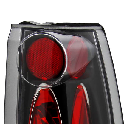 1988-2000 Chevrolet C/K C10/Silverado/Tahoe/Suburban GMC Sierra/Jimmy/Yukon Tail Lights (Matte Black Housing/Clear Lens)