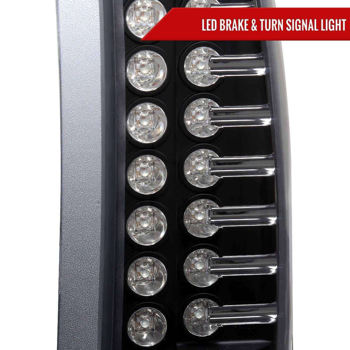1988-2000 Chevrolet C/K C10/Silverado/Tahoe/Suburban GMC Sierra/Jimmy/Yukon LED Tail Lights (Matte Black Housing/Clear Lens)