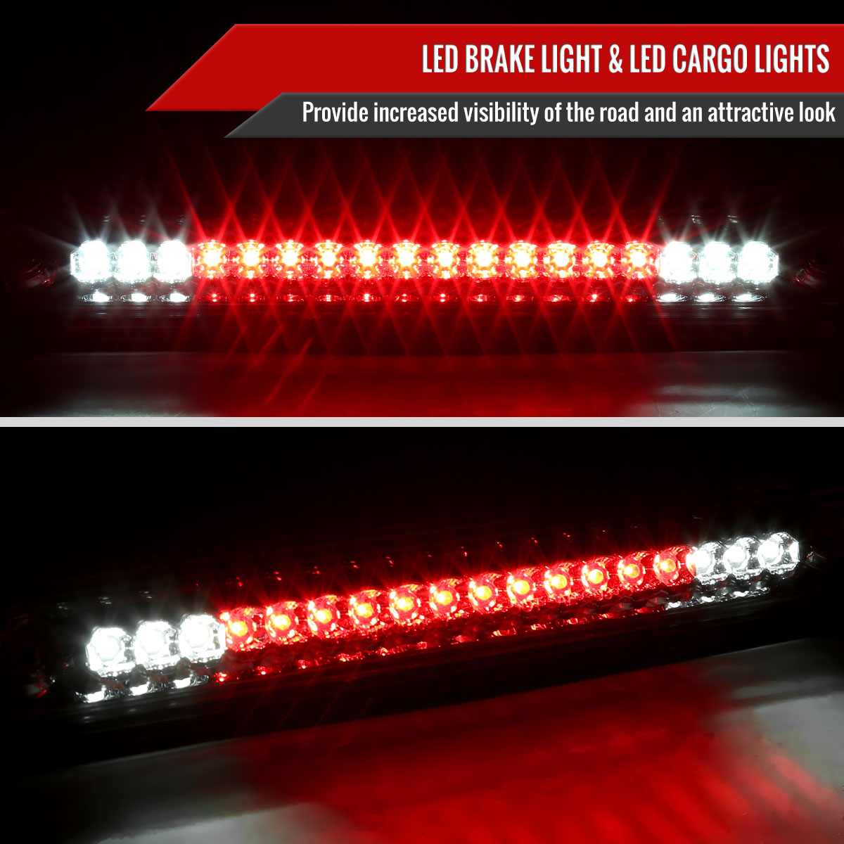 1994-2000 Chevrolet GMC C/K LED 3rd Brake Light (Chrome Housing/Clear Lens)