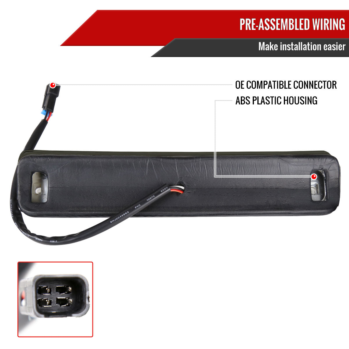 1994-2000 Chevrolet GMC C/K 1500/2500/3500 LED 3rd Brake Tail Light (Chrome Housing/Smoked Lens)