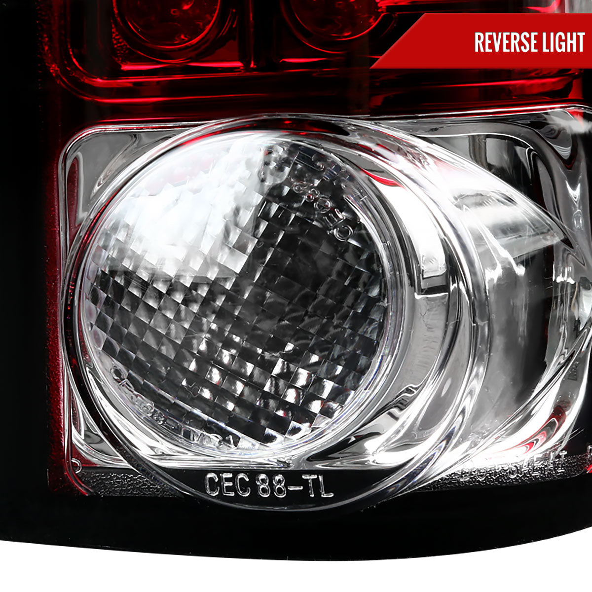 1988-2000 Chevrolet C/K C10/Silverado/Tahoe/Suburban GMC Sierra/Jimmy/Yukon LED Tail Lights (Chrome Housing/Red Clear Lens)