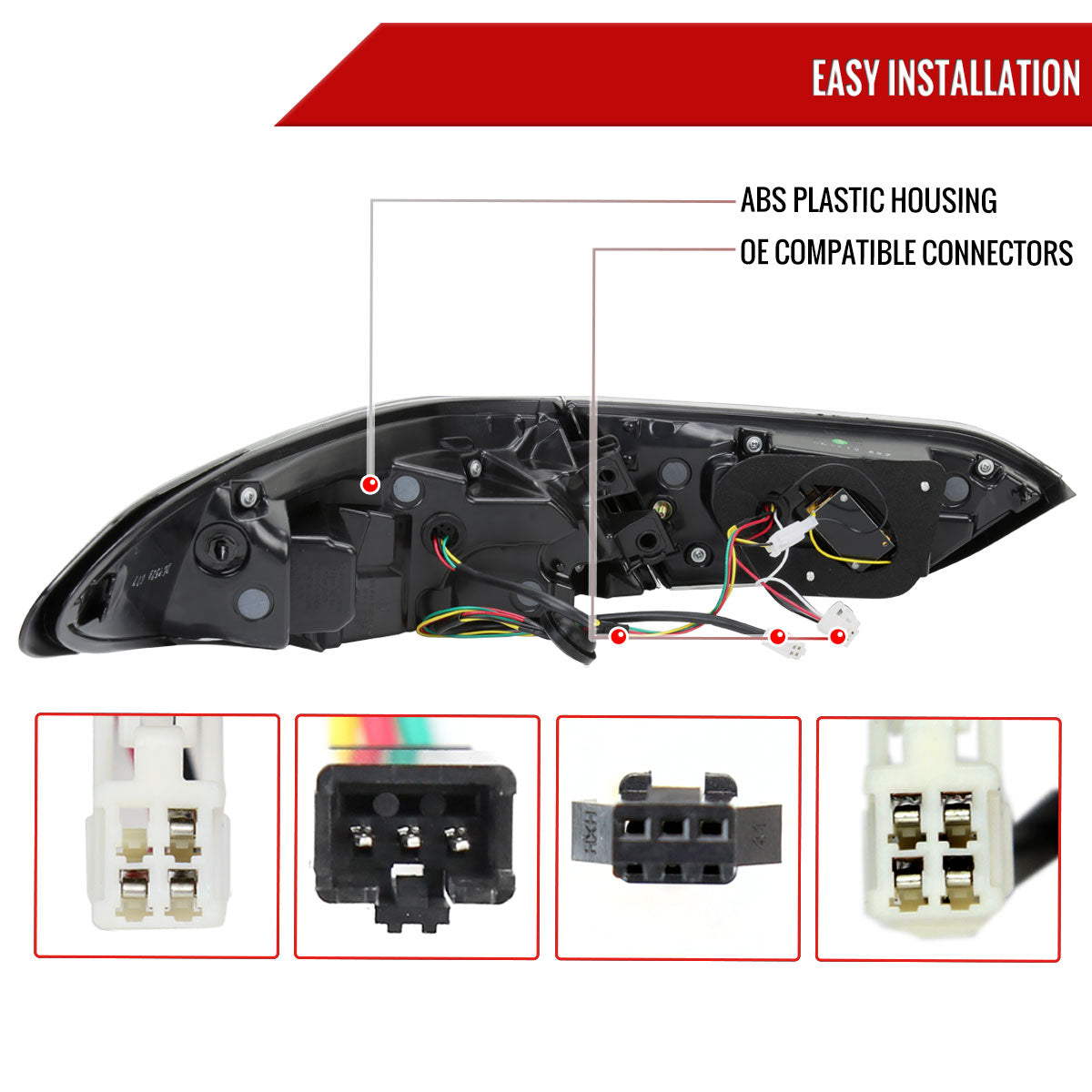 2018-2022 Toyota Camry LED Tail Lights w/ Sequential Signal Lamps (Jet Black Housing/Clear Lens)