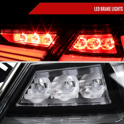 2018-2022 Toyota Camry LED Tail Lights w/ Sequential Signal Lamps (Matte Black Housing/Clear Lens)