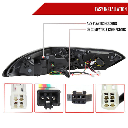 2018-2022 Toyota Camry LED Tail Lights w/ Sequential Signal Lamps (Matte Black Housing/Clear Lens)