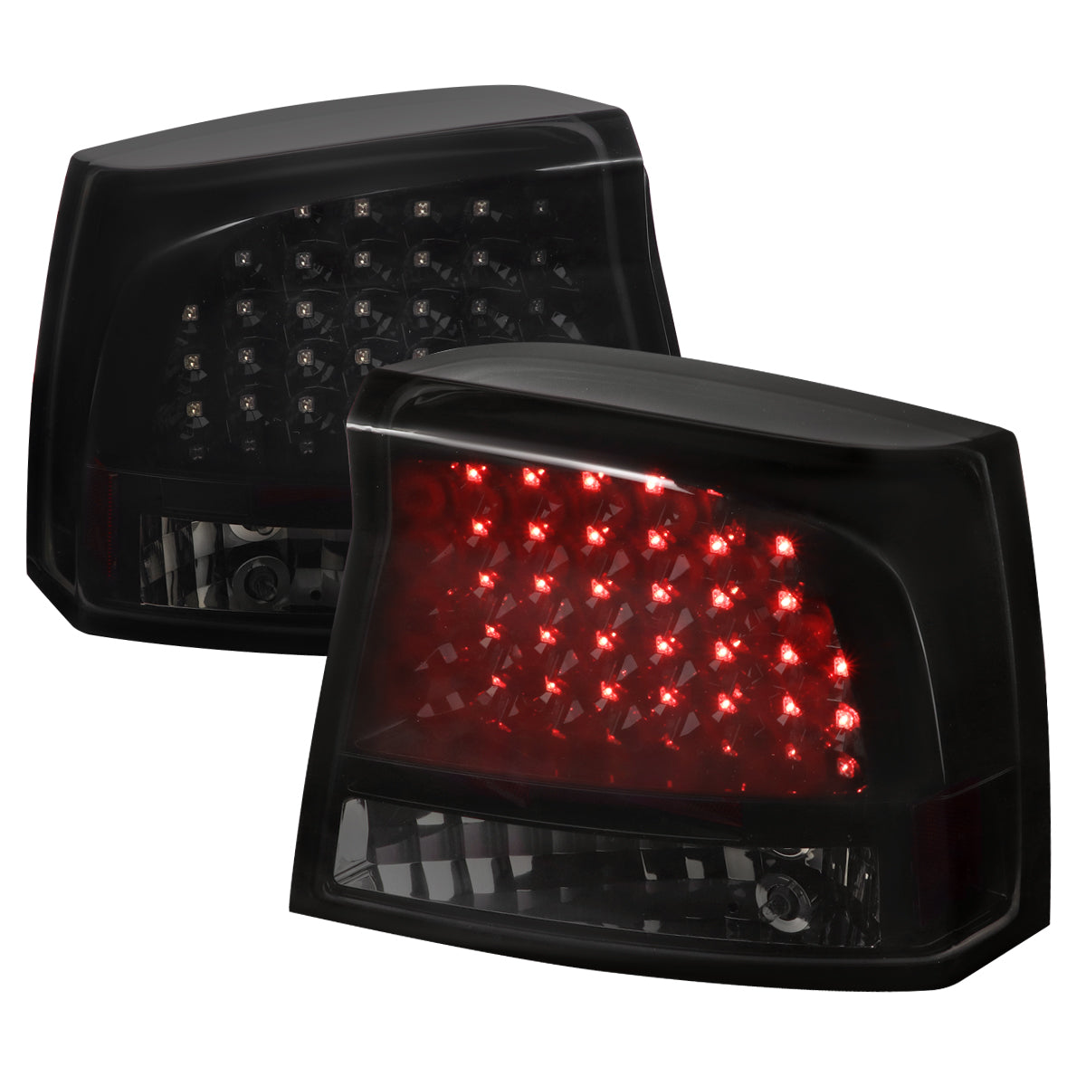 2005-2008 Dodge Charger LED Tail Lights (Glossy Black Housing/Smoked Lens)