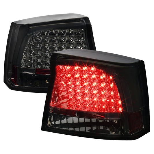 2005-2008 Dodge Charger LED Tail Lights (Chrome Housing/Smoked Lens)