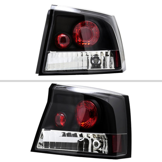 2005-2008 Dodge Charger Tail Lights (Matte Black Housing/Clear Lens)
