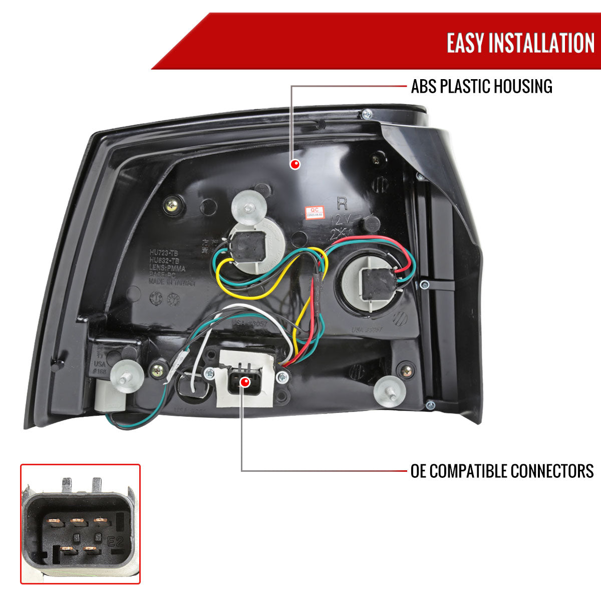 2005-2008 Dodge Charger Tail Lights (Matte Black Housing/Clear Lens)