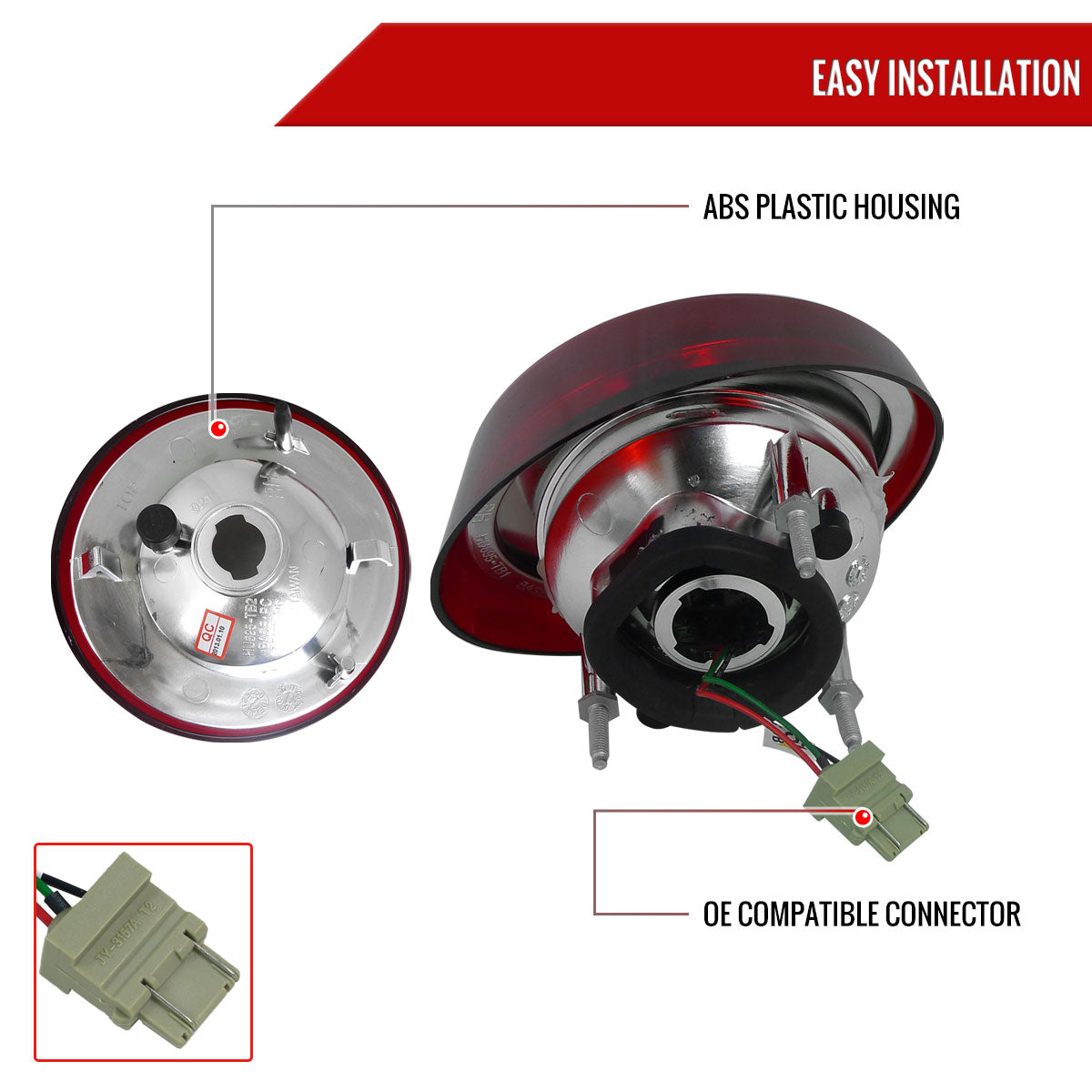 2005-2010 Chevrolet Cobalt Coupe LED Tail Lights & Trunk Reverse Lights (Chrome Housing/Red Lens)