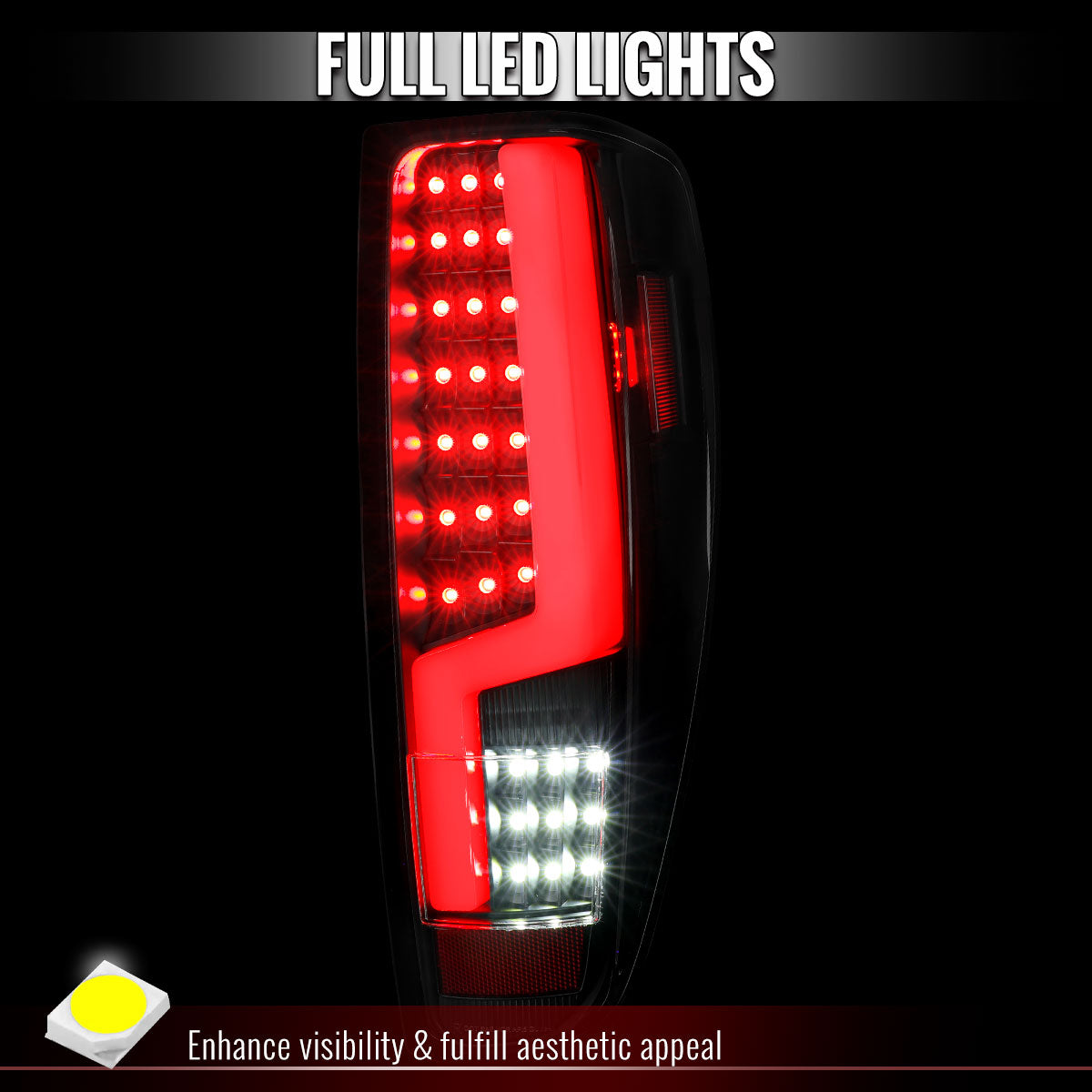 2004-2012 Chevy Colorado/GMC Canyon LED Tail Lights - Black/Clear - view 2