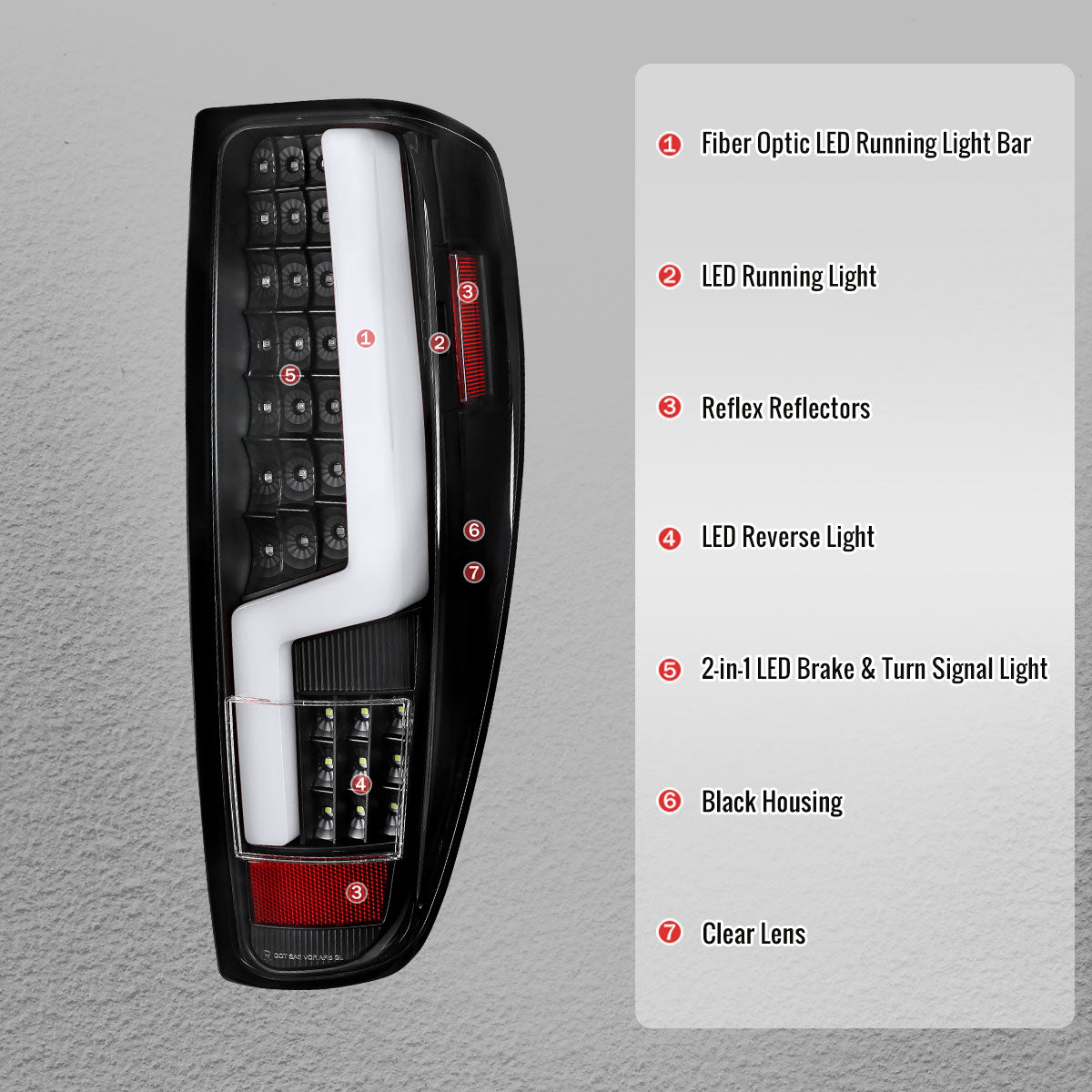 2004-2012 Chevy Colorado/GMC Canyon LED Tail Lights - Black/Clear - view 4