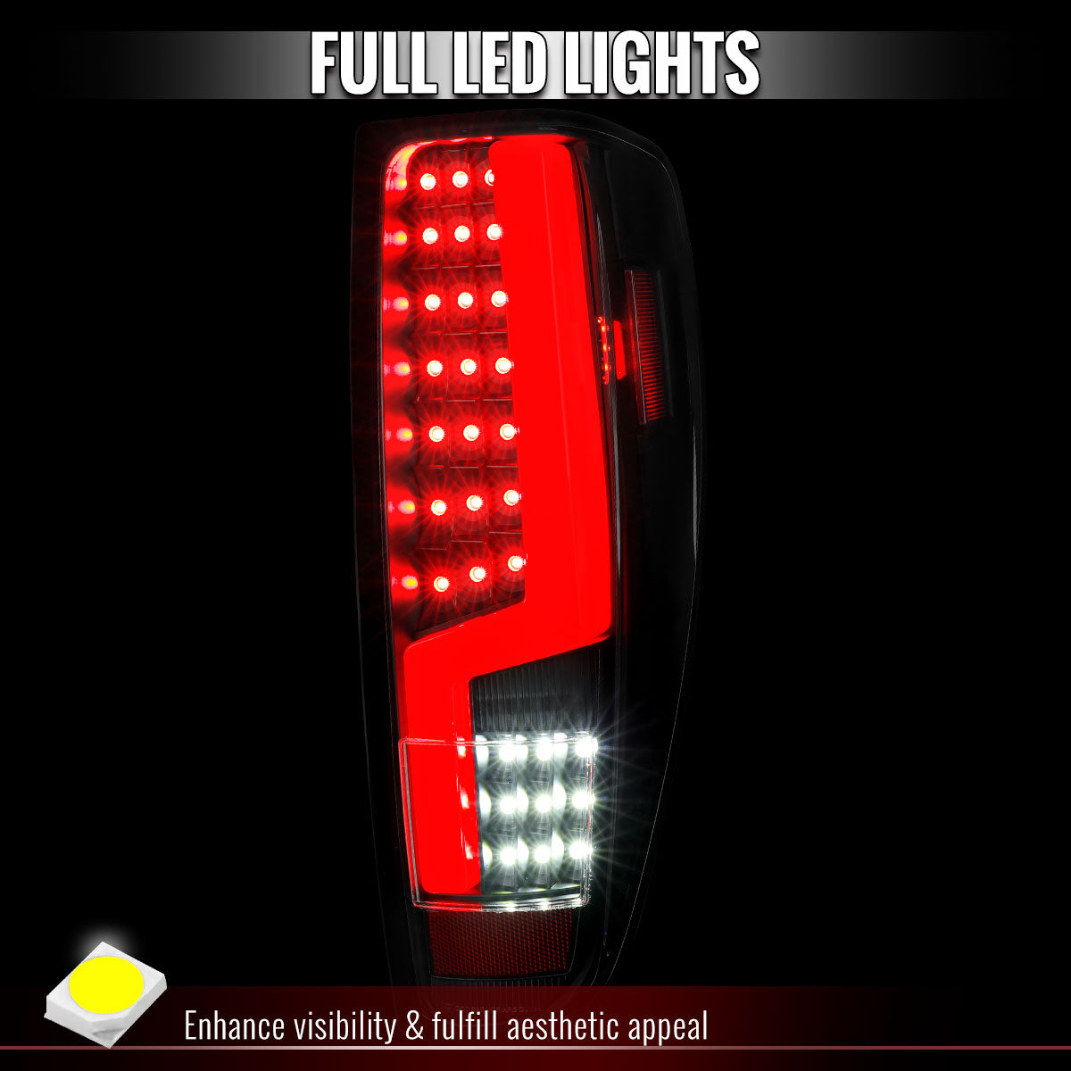 2004-2012 Colorado/Canyon Red LED Bar Tail Lights - Black/Clear - view 2