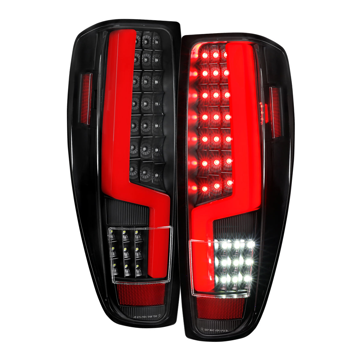 2004-2012 Colorado/Canyon Red LED Bar Tail Lights - Black/Clear
