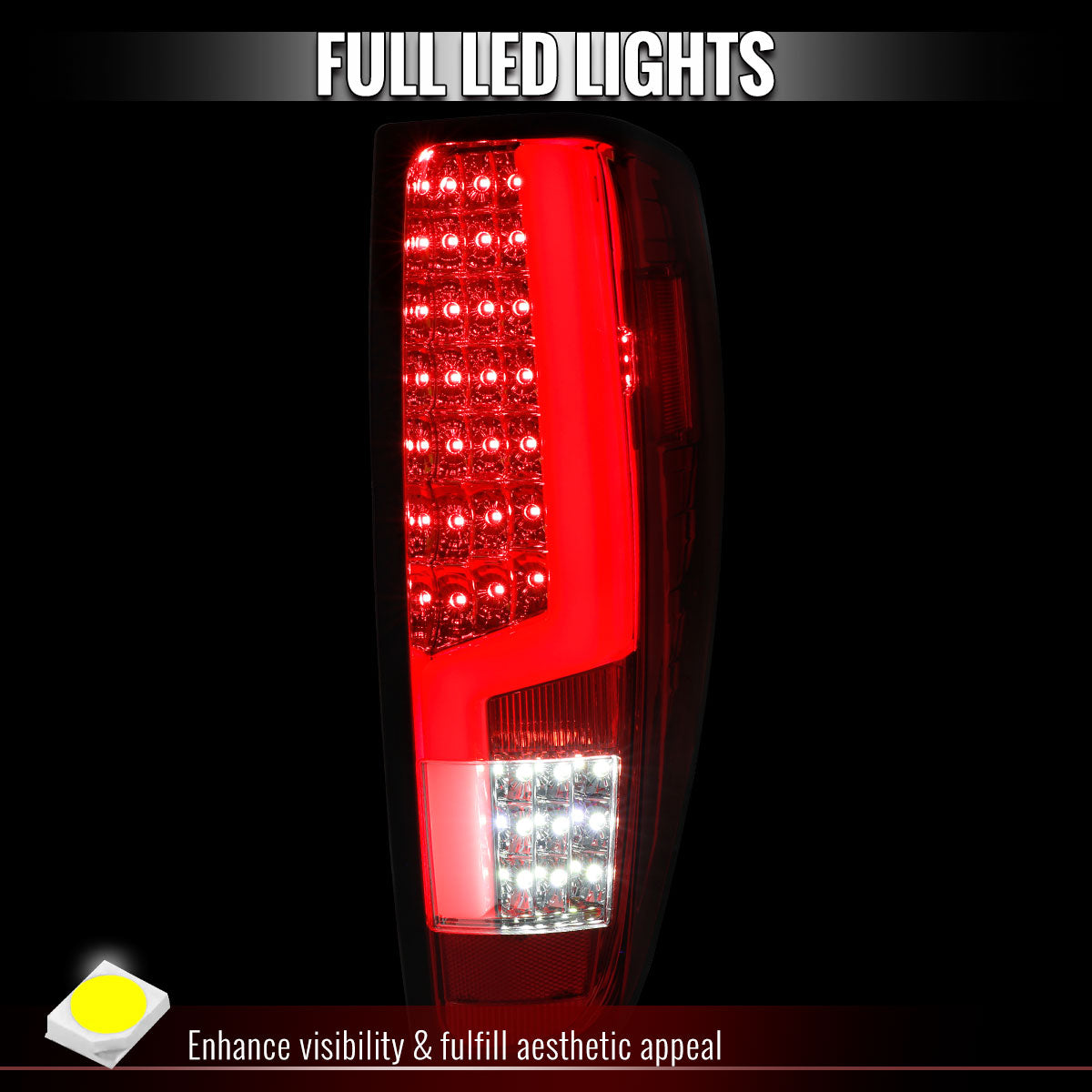 2004-2012 Chevy Colorado/GMC Canyon LED Tail Lights - Chrome/Red - view 2