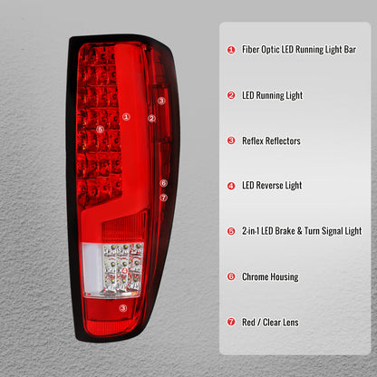 2004-2012 Chevy Colorado/GMC Canyon LED Tail Lights - Chrome/Red - view 4