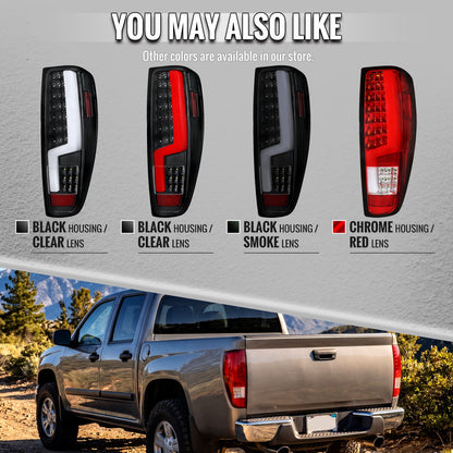 2004-2012 Chevy Colorado/GMC Canyon LED Tail Lights - Chrome/Red - view 6