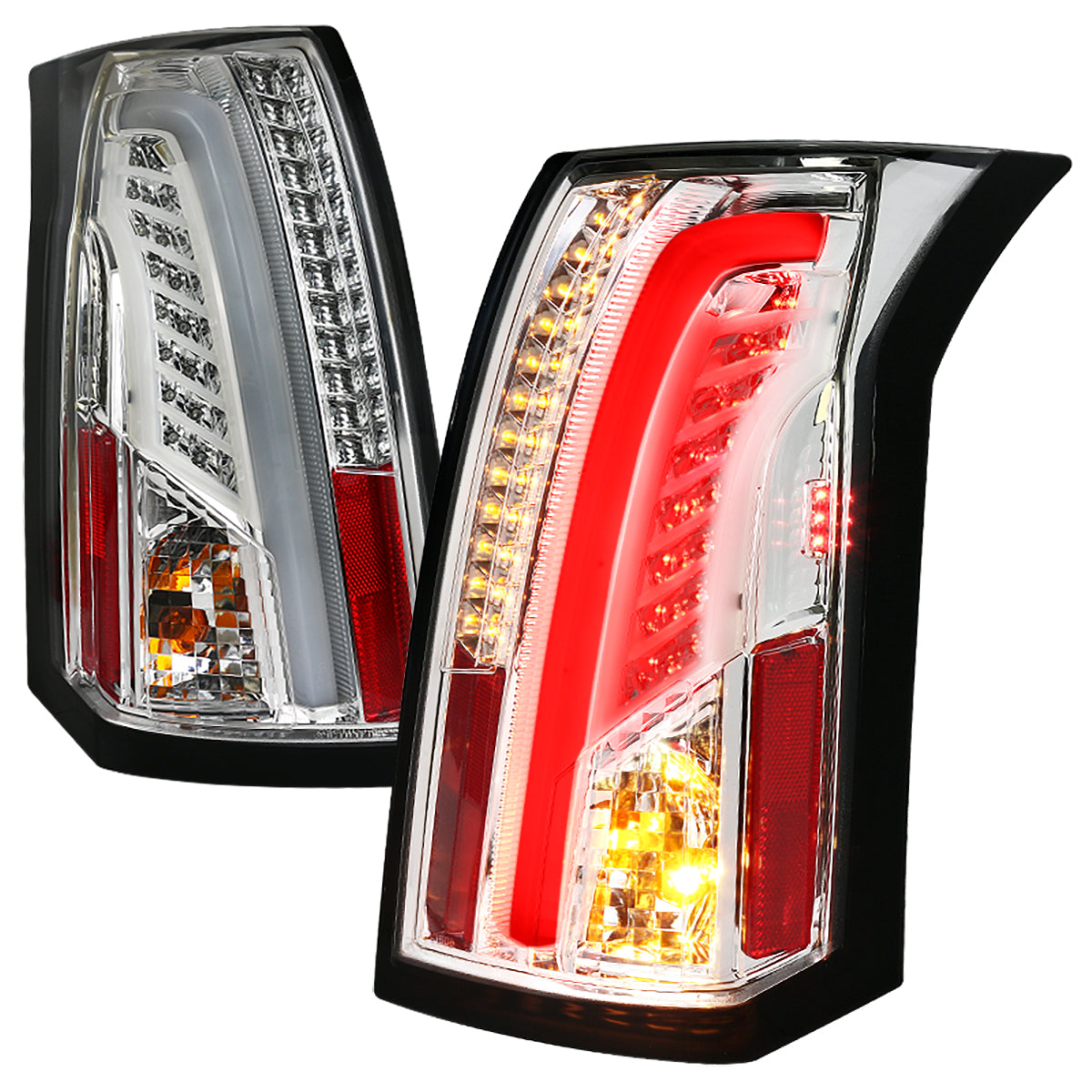 2003-2007 Cadillac CTS LED Tail Lights (Chrome Housing/Clear Lens)