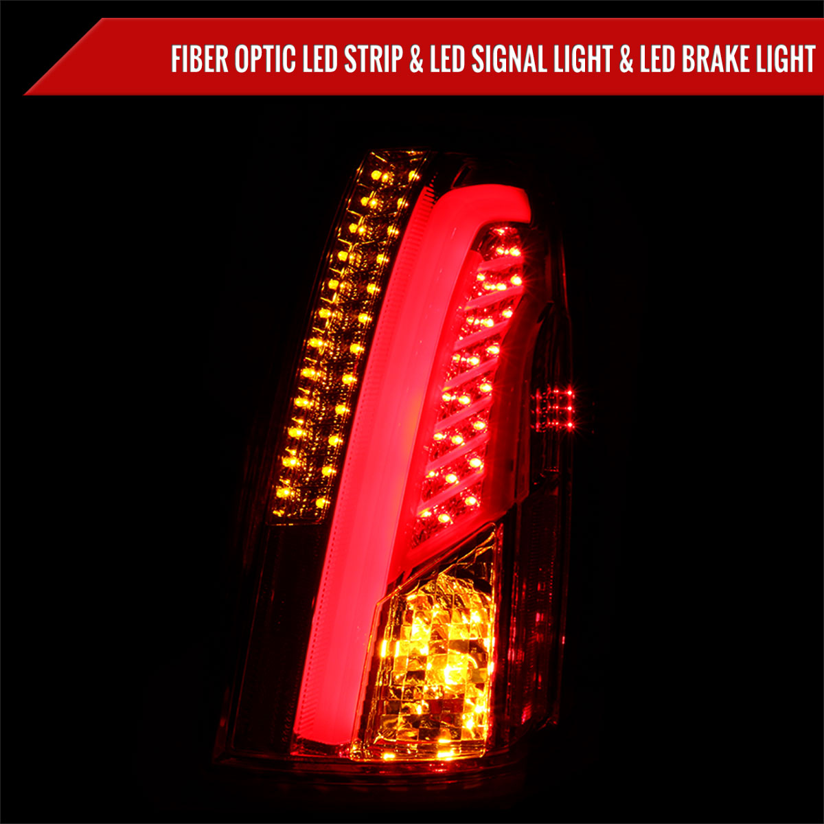 2003-2007 Cadillac CTS LED Tail Lights (Chrome Housing/Red Lens)