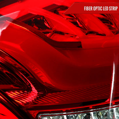 2003-2007 Cadillac CTS LED Tail Lights (Chrome Housing/Red Lens)