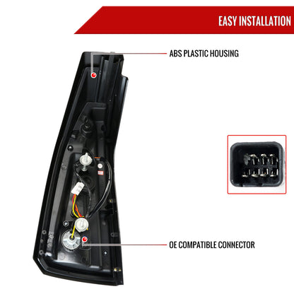 2003-2007 Cadillac CTS LED Tail Lights (Chrome Housing/Red Lens)