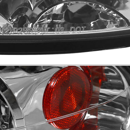 2006-2011 Honda Civic Sedan Tail Lights (Chrome Housing/Clear Lens)