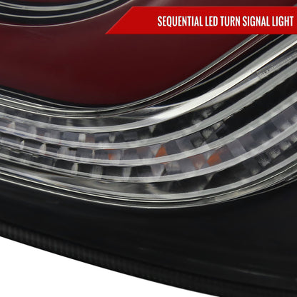 2016-2021 Honda Civic Sedan LED Tail Lights w/ Sequential Turn Signal Lights (Glossy Black Housing/Smoked Lens)