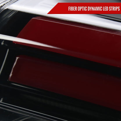 2016-2021 Honda Civic Sedan LED Tail Lights w/ Sequential Turn Signal Lights (Glossy Black Housing/Smoked Lens)