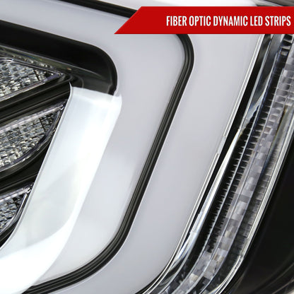 2016-2021 Honda Civic 4DR Sedan White LED Tail Lights w/ Sequential Signal Lamps (Matte Black Housing/Clear Lens)