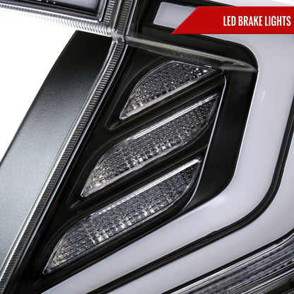 2016-2021 Honda Civic 4DR Sedan White LED Tail Lights w/ Sequential Signal Lamps (Matte Black Housing/Clear Lens)