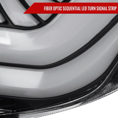 2016-2021 Honda Civic Sedan LED Tail Lights w/ Sequential Signal Lamps (Matte Black Housing/Clear Lens)