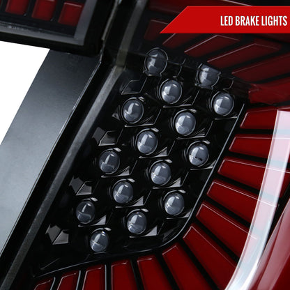 2017-2021 Honda Civic Hatchback LED Sequential Signal Tail Lights (Jet Black Housing/Clear Lens)