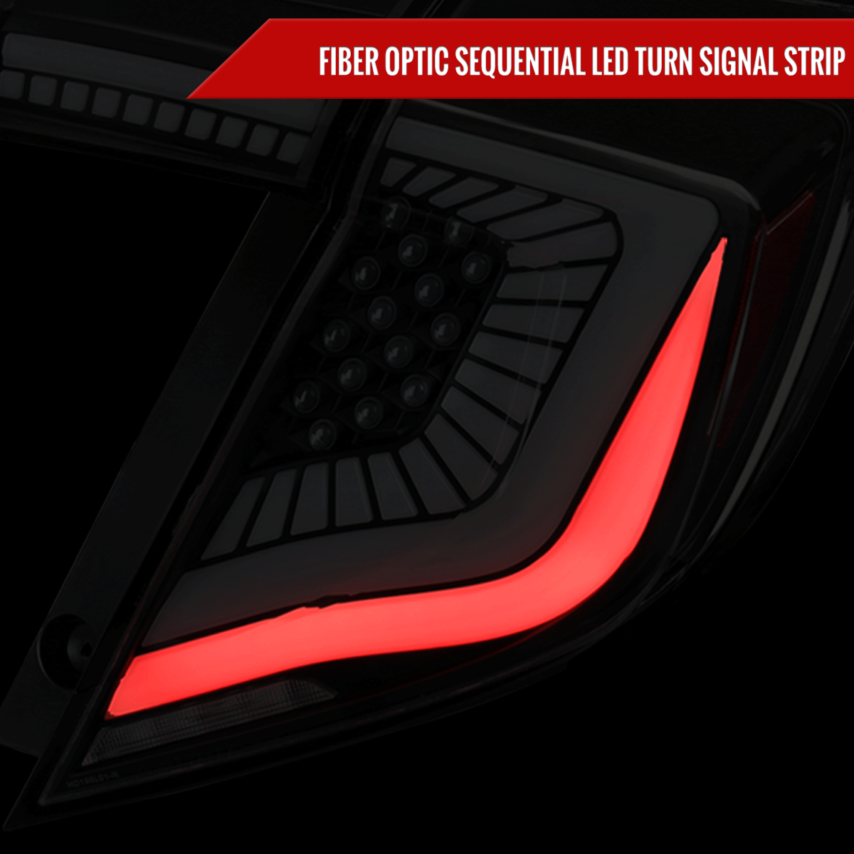 2017-2021 Honda Civic Hatchback Sequential Turn Signal LED Tail Lights (Matte Black Housing/Clear Lens)