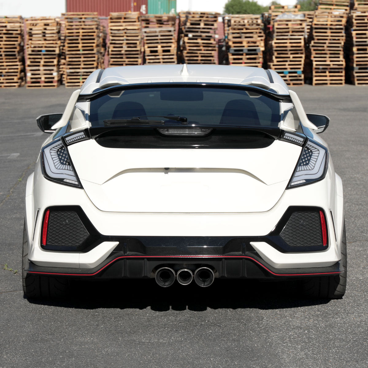 2017-2021 Honda Civic Hatchback Sequential Turn Signal LED Tail Lights (Matte Black Housing/Clear Lens)