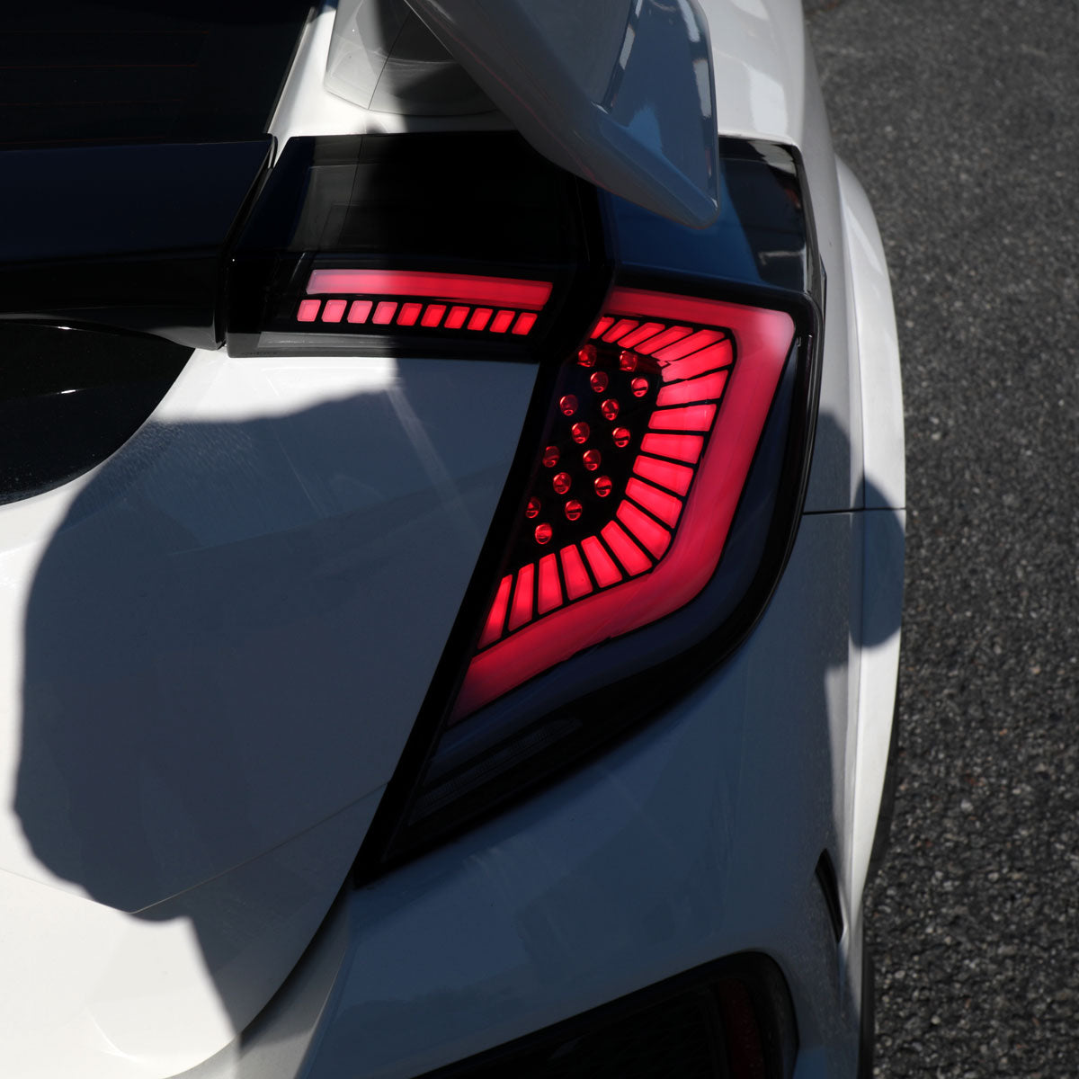 2017-2021 Honda Civic Hatchback Sequential Turn Signal LED Tail Lights (Black Housing/Smoked Lens)