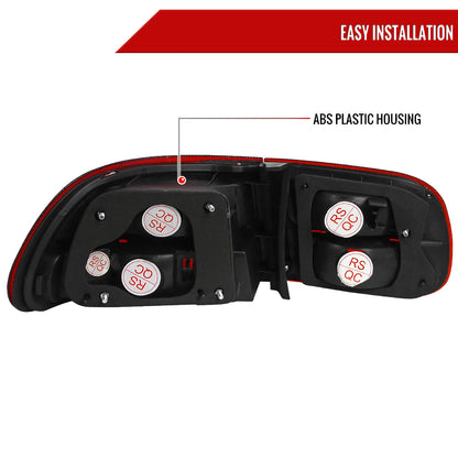 1992-1995 Honda Civic 3DR Hatchback Tail Lights (Chrome Housing/Red Smoked Lens)